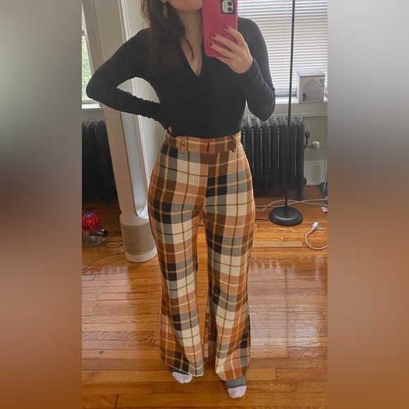 Free People Plaid Jules Pant - Picture 8 of 9